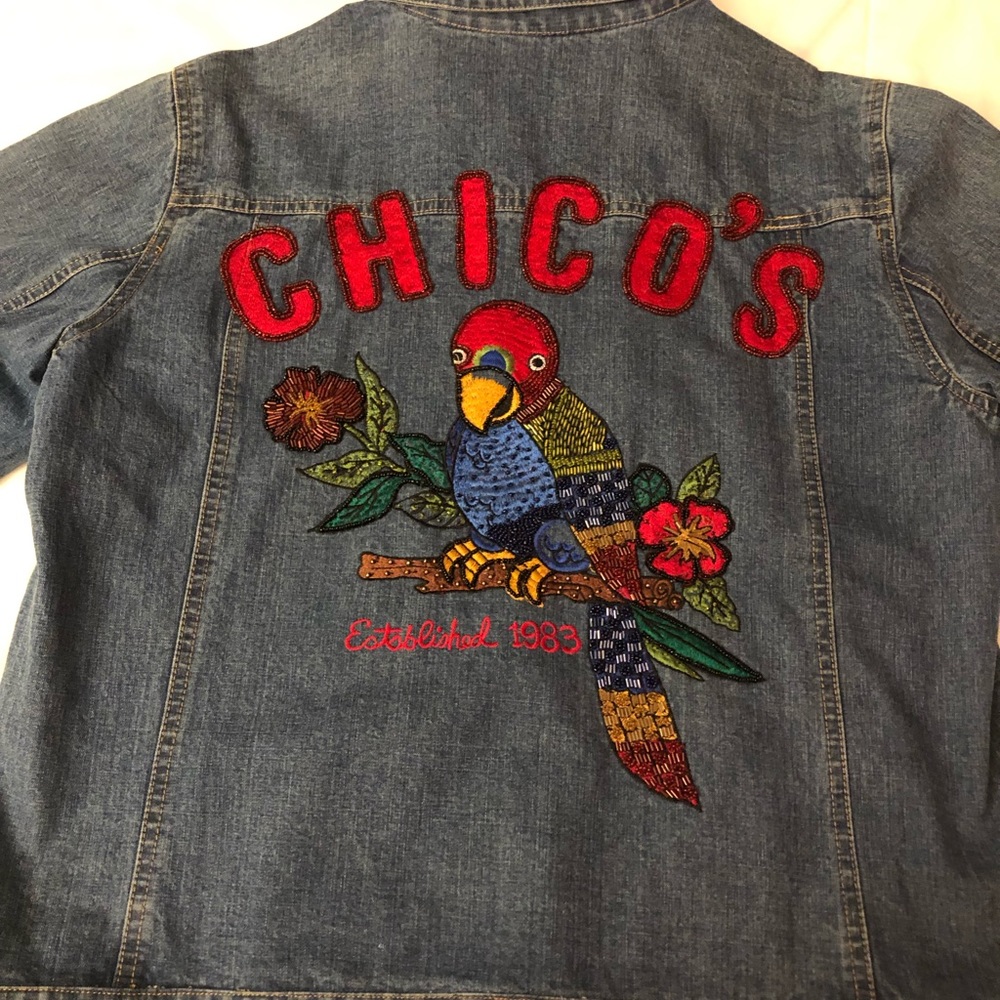 Chico’s Limited Edition Beaded Denim Jacket